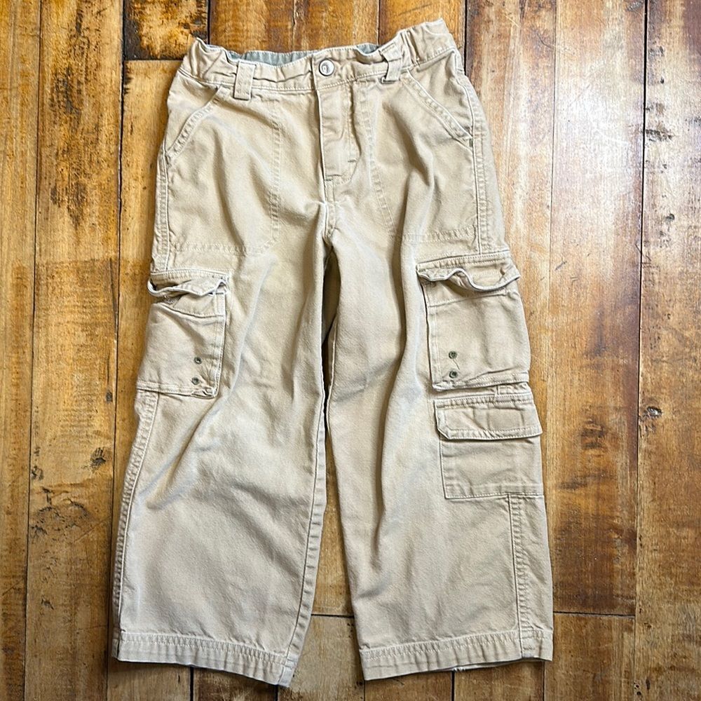 Gymboree Boys size 5 Khaki Cargo Pants utility pants cotton Fall neutral